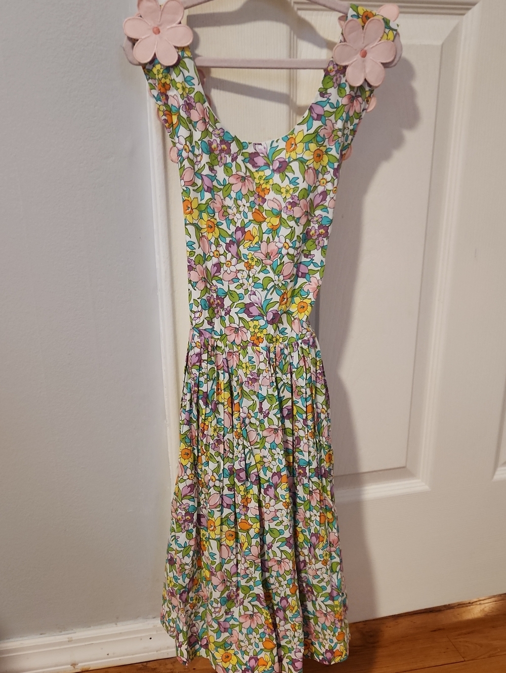 Mini Boden Floral Sleeveless Cotton Dress in Pink, Yellow, Green, Purple
